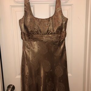 Gold Tank Style Dress with Subtle Floral Print